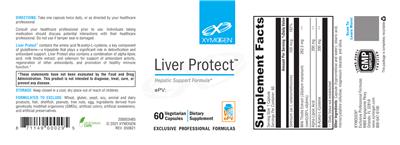 Photo of the XYMOGEN Liver Protect label