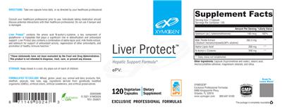 Photo of the XYMOGEN Liver Protect label