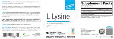 Photo of the XYMOGEN L-Lysine label