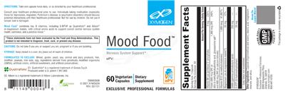 Photo of the XYMOGEN Mood Food label