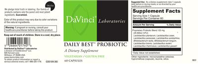 Label of Daily Best Probiotic