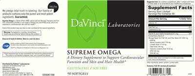 Photo of the DaVinci Laboratories Supreme Omega label