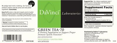 Photo of the DaVinci Laboratories Green Tea-70 label