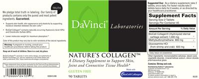 Photo of the DaVinci Laboratories Nature's Collagen label