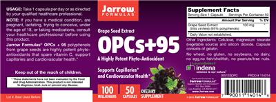 Photo of the Jarrow Formulas OPCs + 95 100 mg label