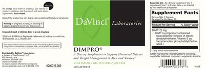 Photo of the DaVinci Laboratories DIMPro label