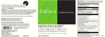 Photo of the DaVinci Laboratories Hepaticlear label