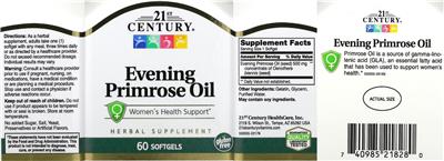 Photo of the 21st Century Evening Primrose Oil label