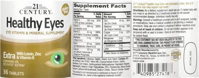 Photo of the 21st Century Healthy Eyes Extra label