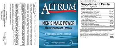 Photo of the Altrum Men's Male Power label