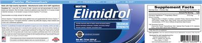 Photo of the Sunrise Nutraceuticals Elimidrol Nighttime Tropical Fruit Punch label