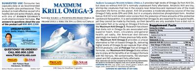 Photo of the ProCaps Laboratories Maximum Krill Omega-3 label