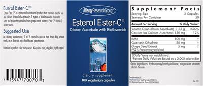 Photo of the Allergy Research Group Esterol Ester-C label