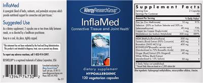 Photo of the Allergy Research Group InflaMed label