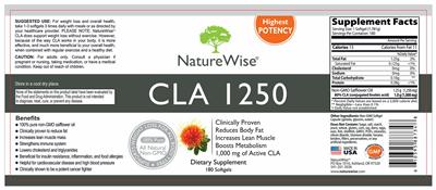 Photo of the NatureWise CLA 1250 label