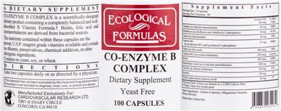 Photo of the Ecological Formulas Co-Enzyme B Complex label
