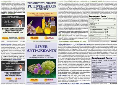 Photo of the ProCaps Laboratories Liver Anti-Oxidants label