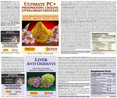 Photo of the ProCaps Laboratories Liver Anti-Oxidants label