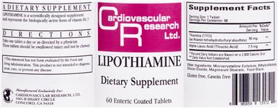 Photo of the Cardiovascular Research Lipothiamine label