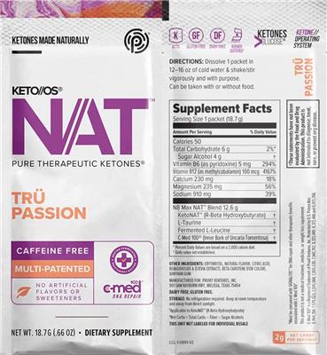 Photo of the Pruvit KETO//OS NAT Tru Passion Caffeine Free label