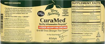 Photo of the Terry Naturally CuraMed 375 mg label