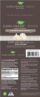 Photo of the Nature's Way Garlinase 5000 label