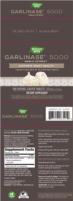 Photo of the Nature's Way Garlinase 5000 label
