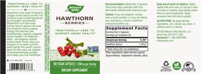 Photo of the Nature's Way Hawthorn Berries label
