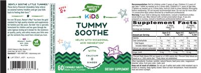 Photo of the Nature's Way Kids Tummy Soothe Berry Blast Flavored label