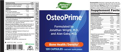 Photo of the Nature's Way OsteoPrime label