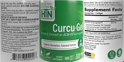 Photo of the Health Thru Nutrition Curcu-Gel label