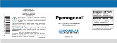 Photo of the Douglas Laboratories Pycnogenol label