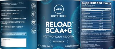 Photo of the MRM Nutrition BCAA+G RELOAD Watermelon label