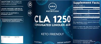 Photo of the MRM Nutrition CLA 1250 label
