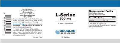 Photo of the Douglas Laboratories L-Serine 500 mg label
