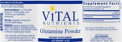 Photo of the Vital Nutrients Glutamine Powder label