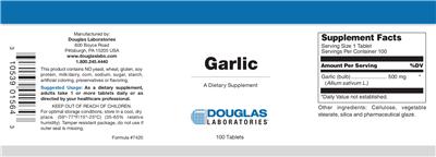 Photo of the Douglas Laboratories Garlic label