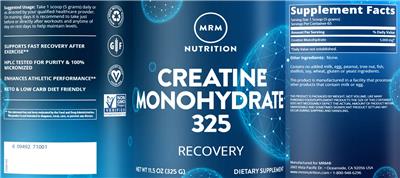 Photo of the MRM Nutrition Creatine Monohydrate 325 label