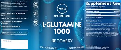 Photo of the MRM Nutrition L-Glutamine 1000 label