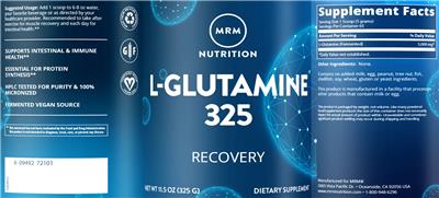Photo of the MRM Nutrition L-Glutamine 325 label