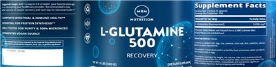 Photo of the MRM Nutrition L-Glutamine 500 label