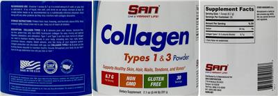 Photo of the SAN Collagen Types 1 & 3 Powder label