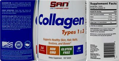 Photo of the SAN Collagen Types 1 & 3 label
