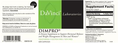 Photo of the DaVinci Laboratories DIMPro label