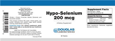 Photo of the Douglas Laboratories Hypo-Selenium 200 mcg label