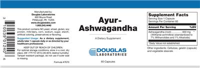 Photo of the Douglas Laboratories Ayur-Ashwagandha label