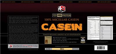 Photo of the 4DN Casein Vanilla label