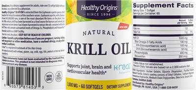 Photo of the Healthy Origins Krill Oil 1,000 mg label