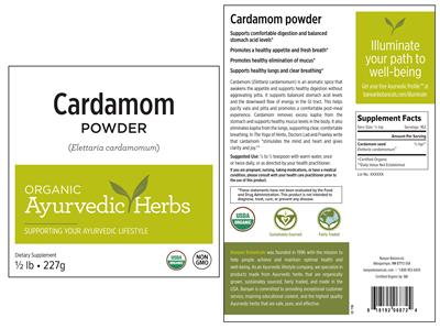 Photo of the Banyan Botanicals Cardamom Powder label