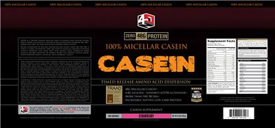 Photo of the 4DN Casein Strawberry label